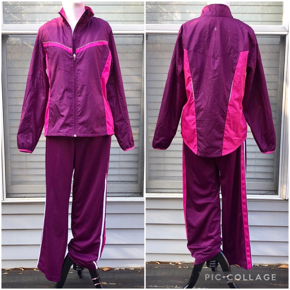 Danskin Now Plush Plum 2-Piece Track Suit size 8-10 Short